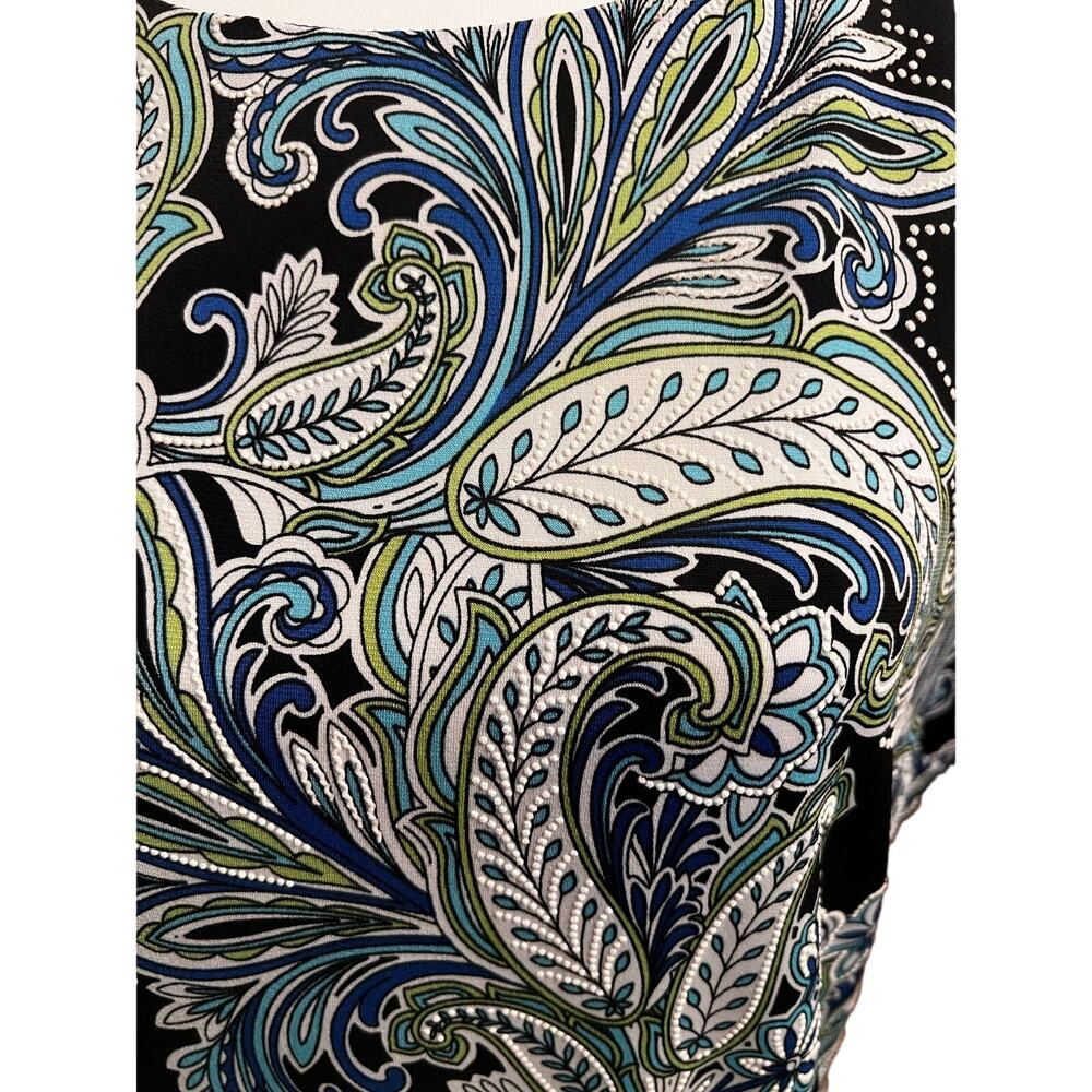 Liz Claiborne dress cap sleeves multicolored paisleys size 12 - Picture 3 of 5